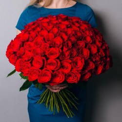 Розы в Новосибирске - 51, 75 и 101 красная роза